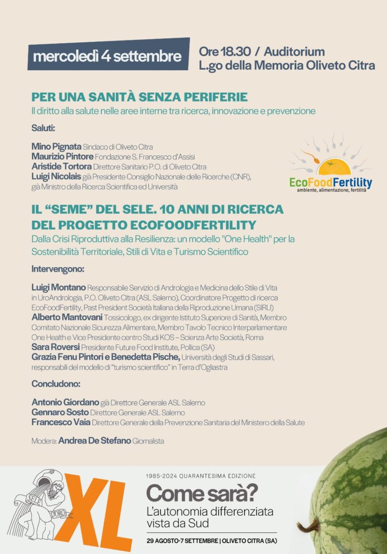 Il seme del Sele: 10 anni di EcoFoodFertility tra ambiente e salute riproduttiva